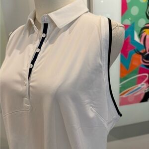 Puma white with dark navy blue accents Golf Shirt NWT